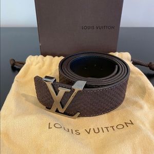 Louis Vuitton brown suede belt 95cm